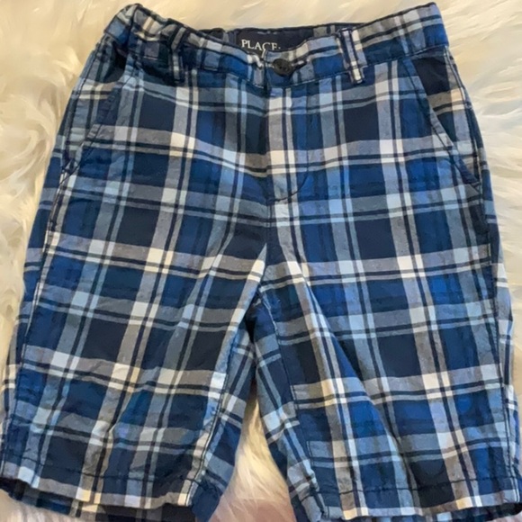 Place Blue and White Boy,s Flat Front Shorts - Picture 1 of 1